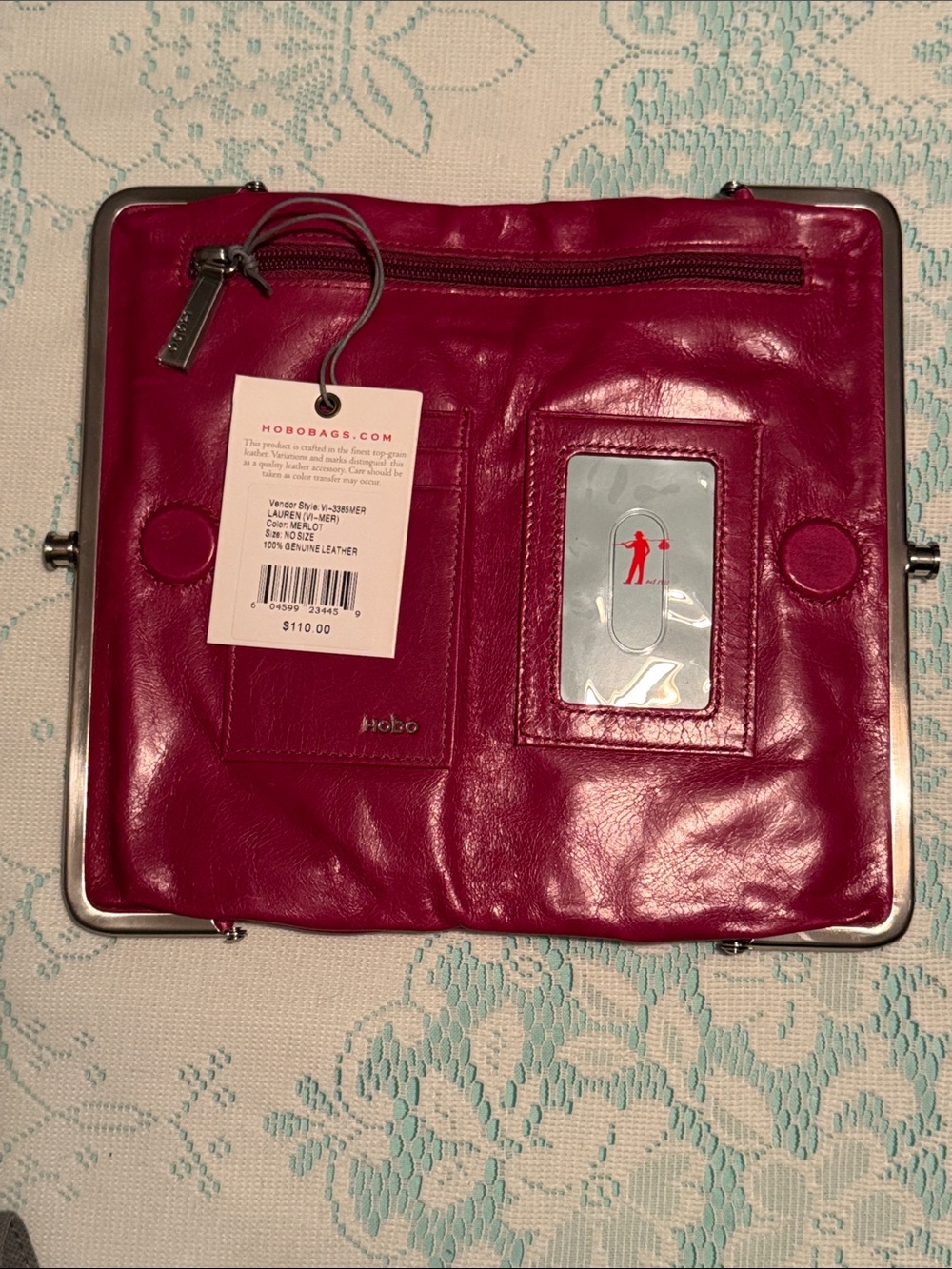 HOBO Maroon Leather Wallet